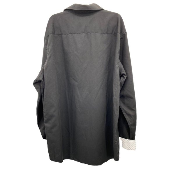 NEW Craft + Flow Mens XXL 2XL Black Long Sleeve Dress Shirt Wrist Cuff Detail - Picture 4 of 9